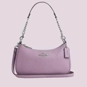 Coach Purple Leather Shoulder Bag